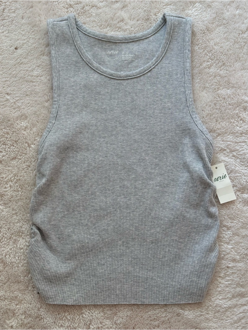 aerie Light Gray Ribbed Tank Top